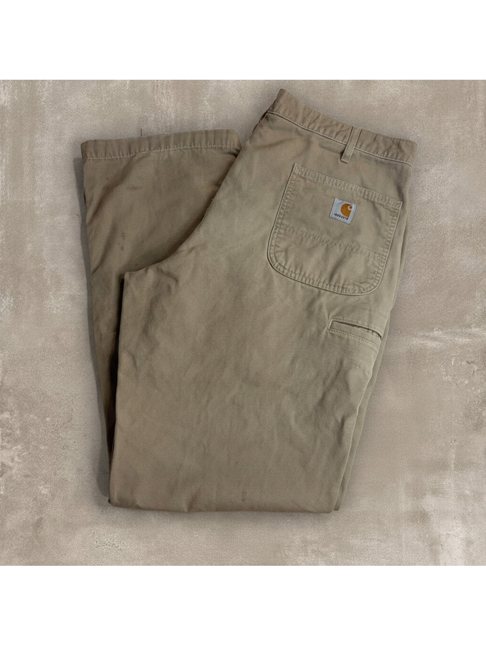 Carhartt B299 GKH Mens 38x34 Tan Canvas Work Pants Relaxed Fit Utility Dungaree